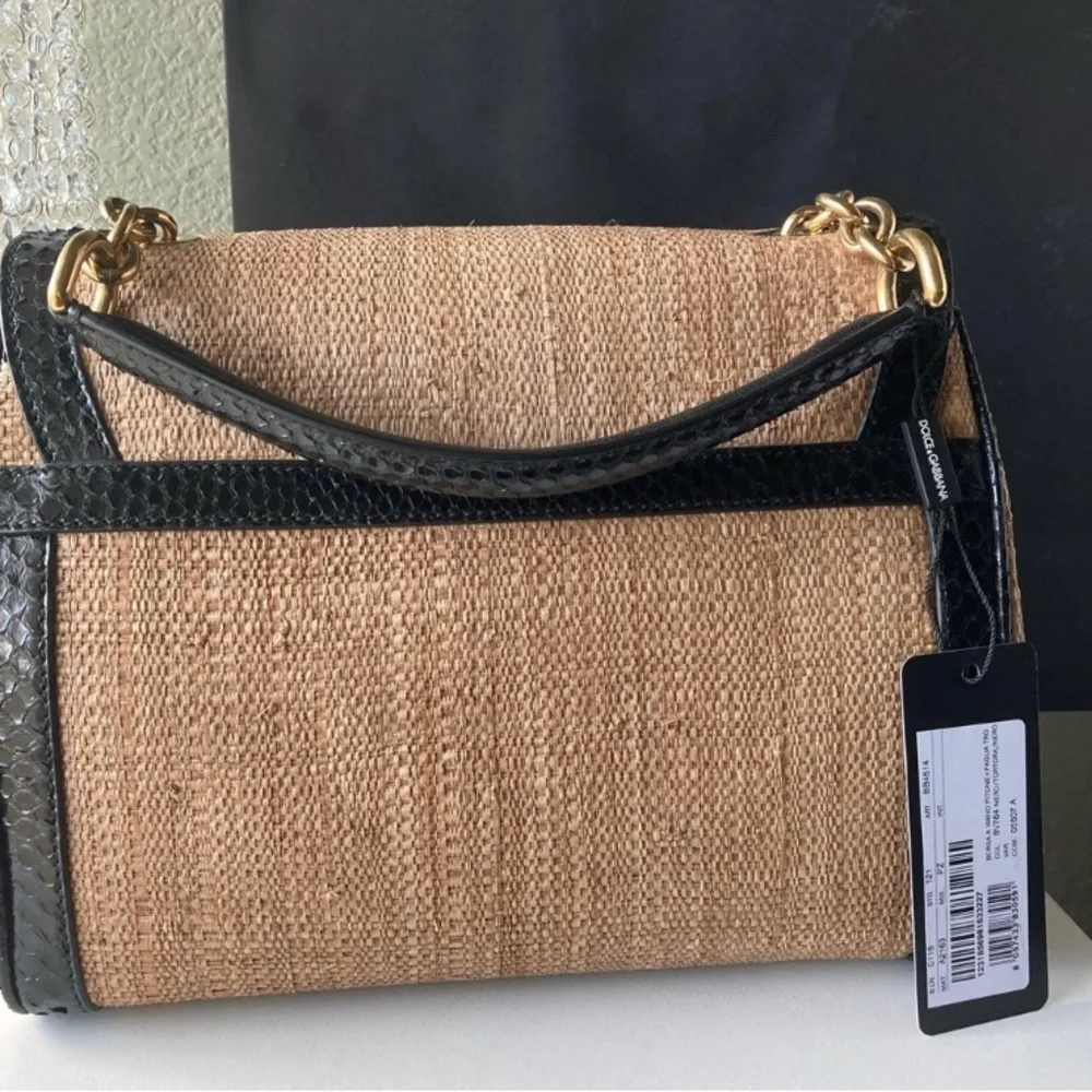 NWT Dolce & Gabbana raffia 30cm size with black π - Picture 2 of 12